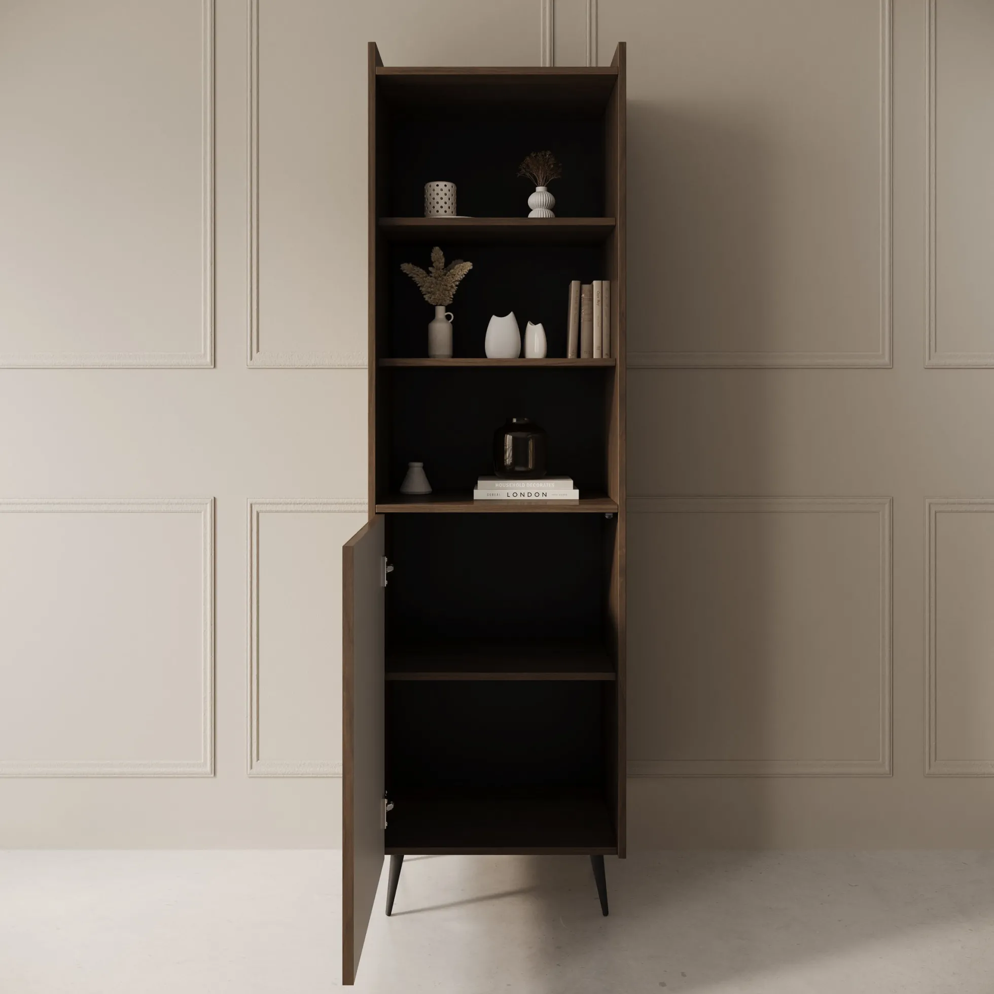 Asty - Boekenkast - Donker eiken - 52x41x180 cm