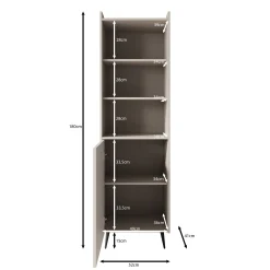 Asty - Boekenkast - Donker eiken - 52x41x180 cm