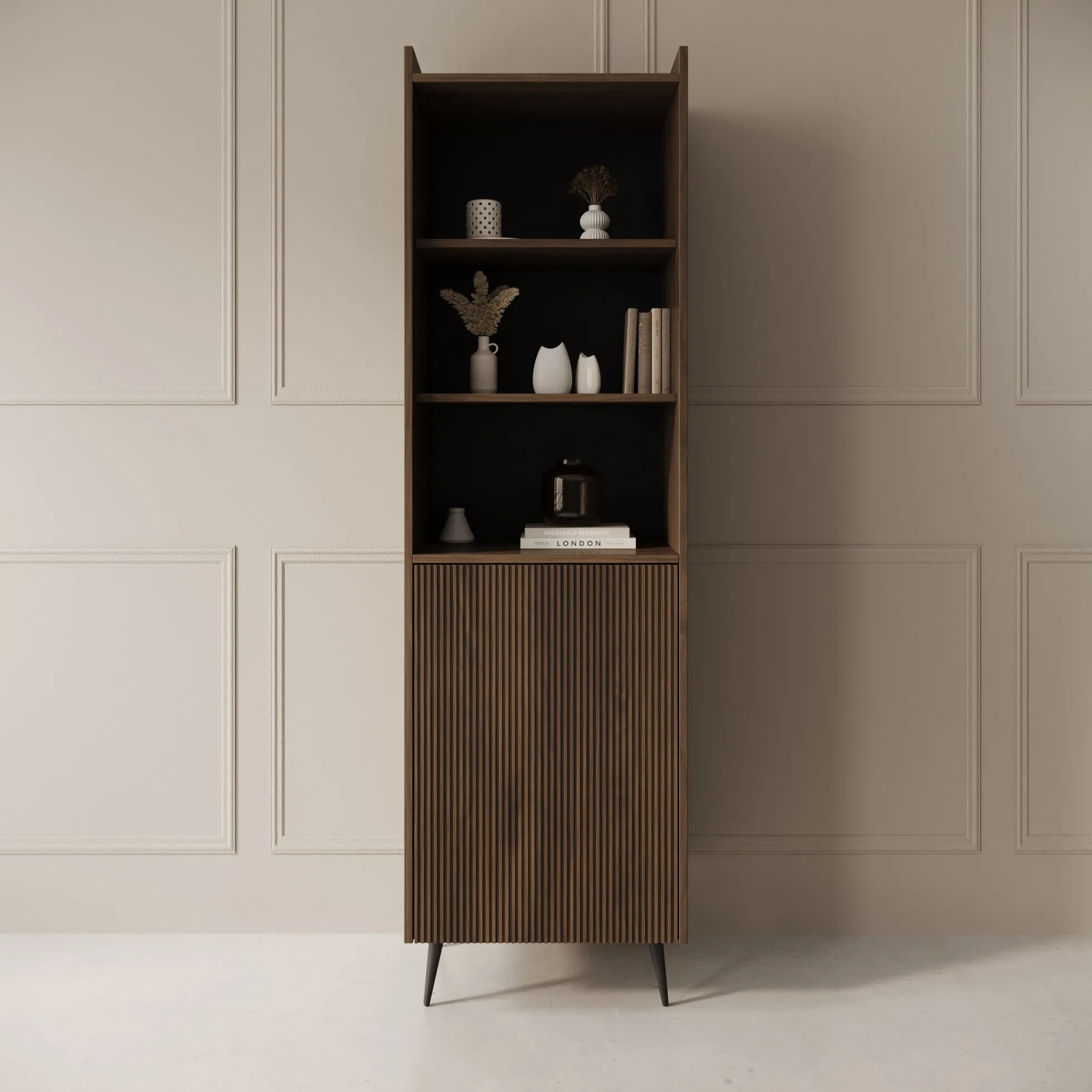 Asty - Boekenkast - Donker eiken - 52x41x180 cm