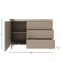 Asty - Dressoir - Donker eiken - 126x41x92 cm