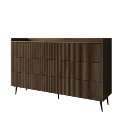 Asty - Ladekast met 6 lades - Donker eiken - 150x41x92 cm