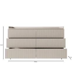 Asty - Ladekast met 6 lades - Beige - 150x41x92 cm