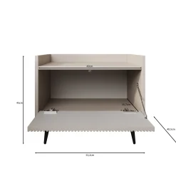 Asty - Nachtkastje - Donker eiken - 52x41x45 cm