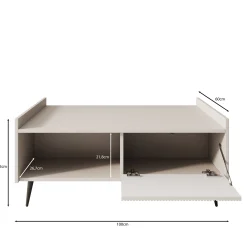 Asty - Salontafel - Beige - 100x60x45 cm