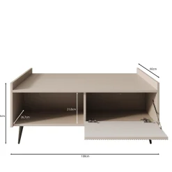 Asty - Salontafel - Donker eiken - 100x60x45 cm