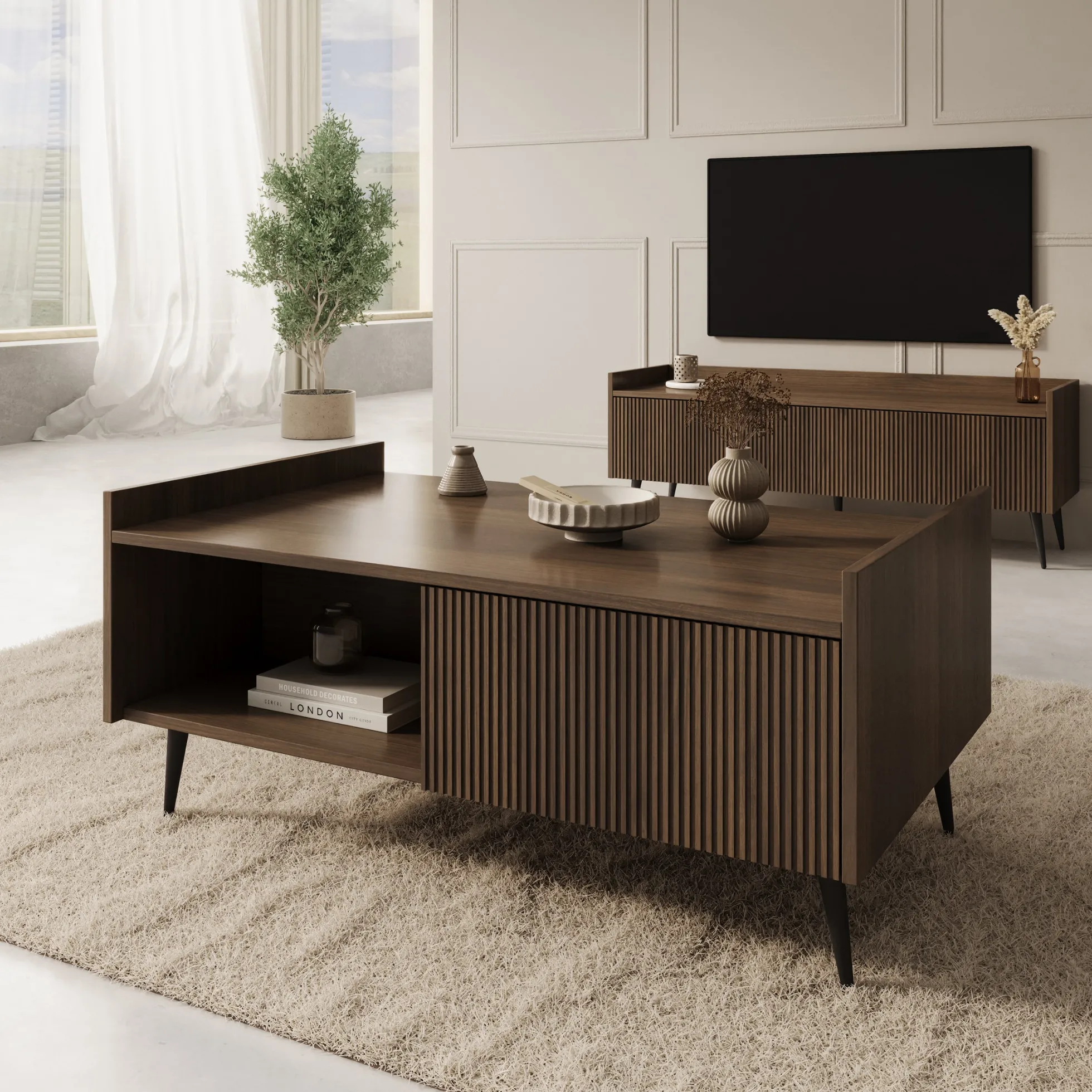 Asty - Salontafel - Donker eiken - 100x60x45 cm