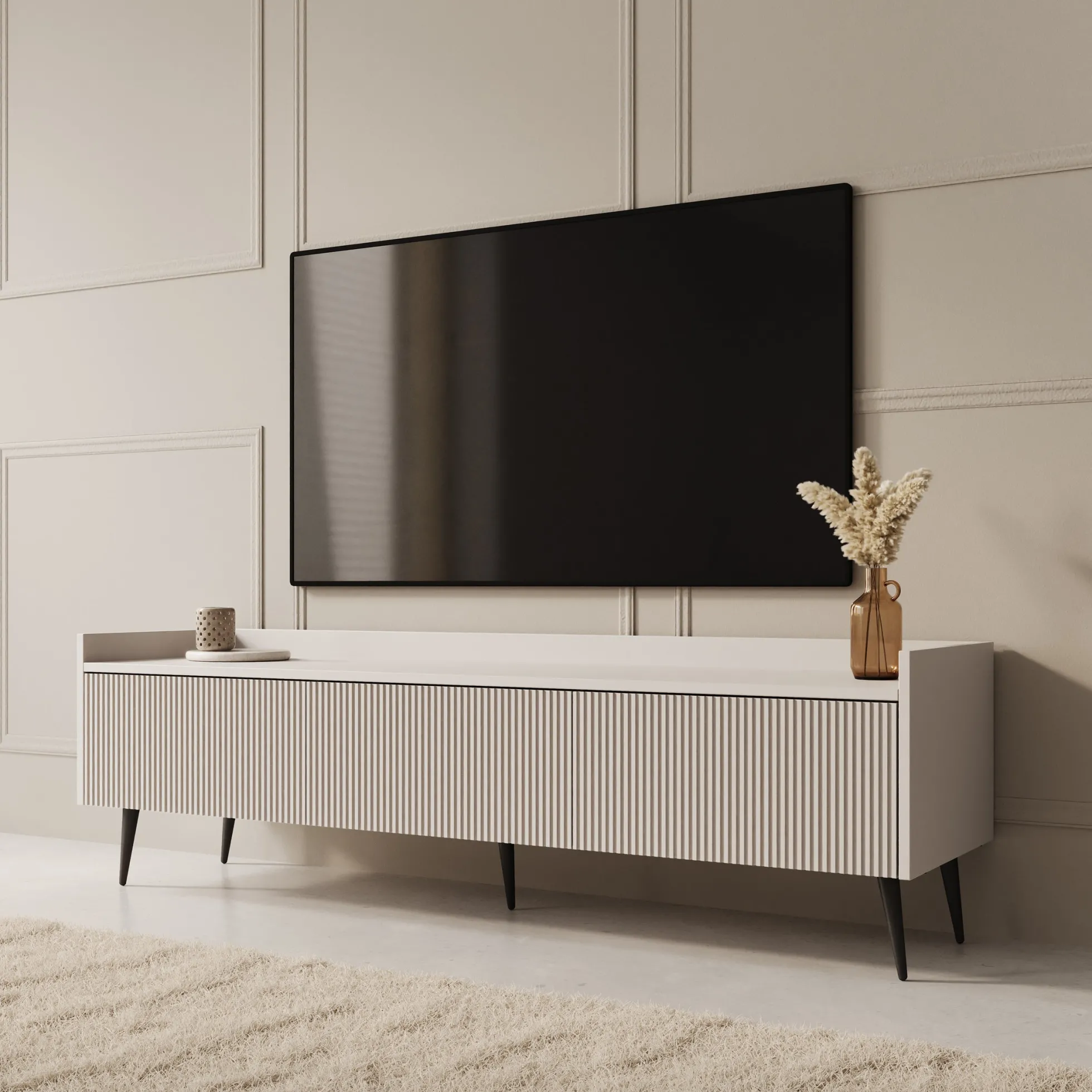 Asty - TV-Meubel - Beige - 150x40x45 cm