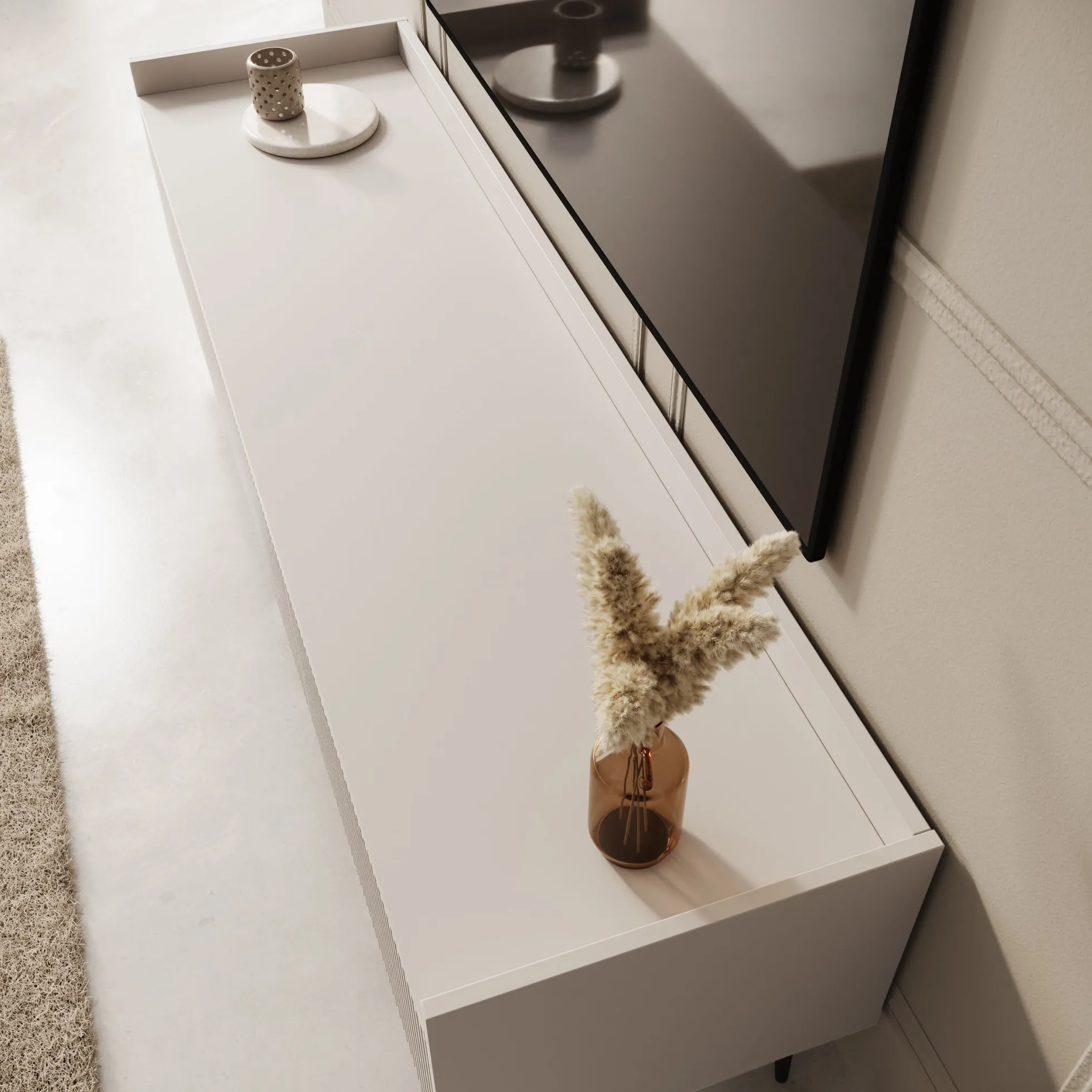 Asty - TV-Meubel - Beige - 150x40x45 cm