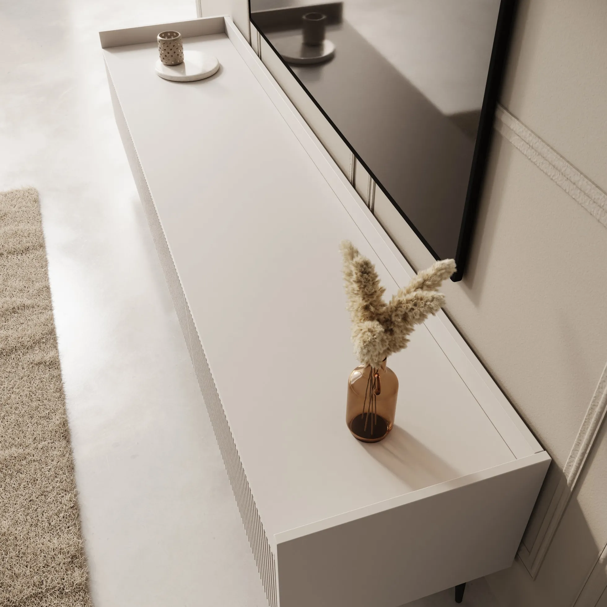 Asty - TV-Meubel - Beige - 180x40x45 cm
