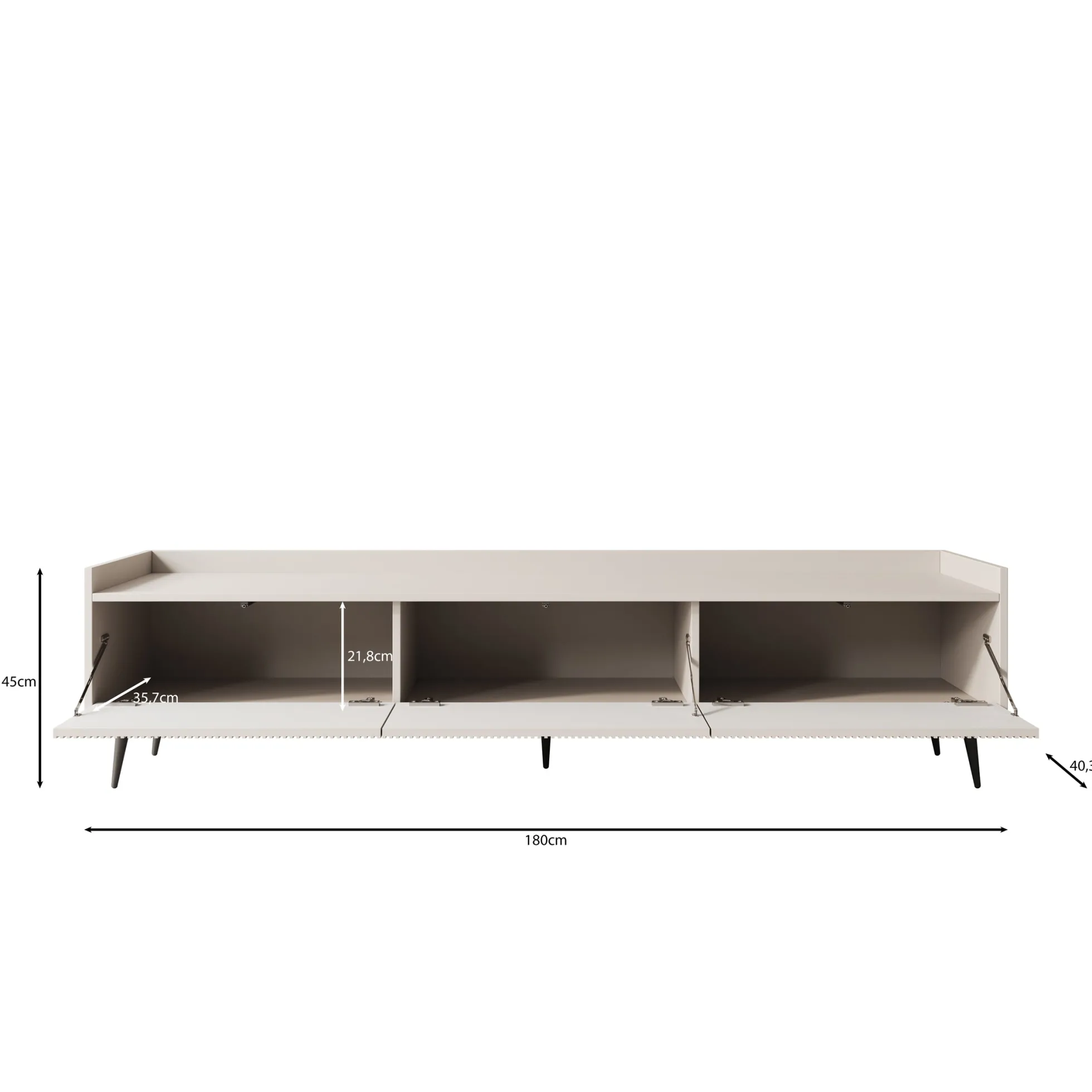 Asty - TV-Meubel - Beige - 180x40x45 cm