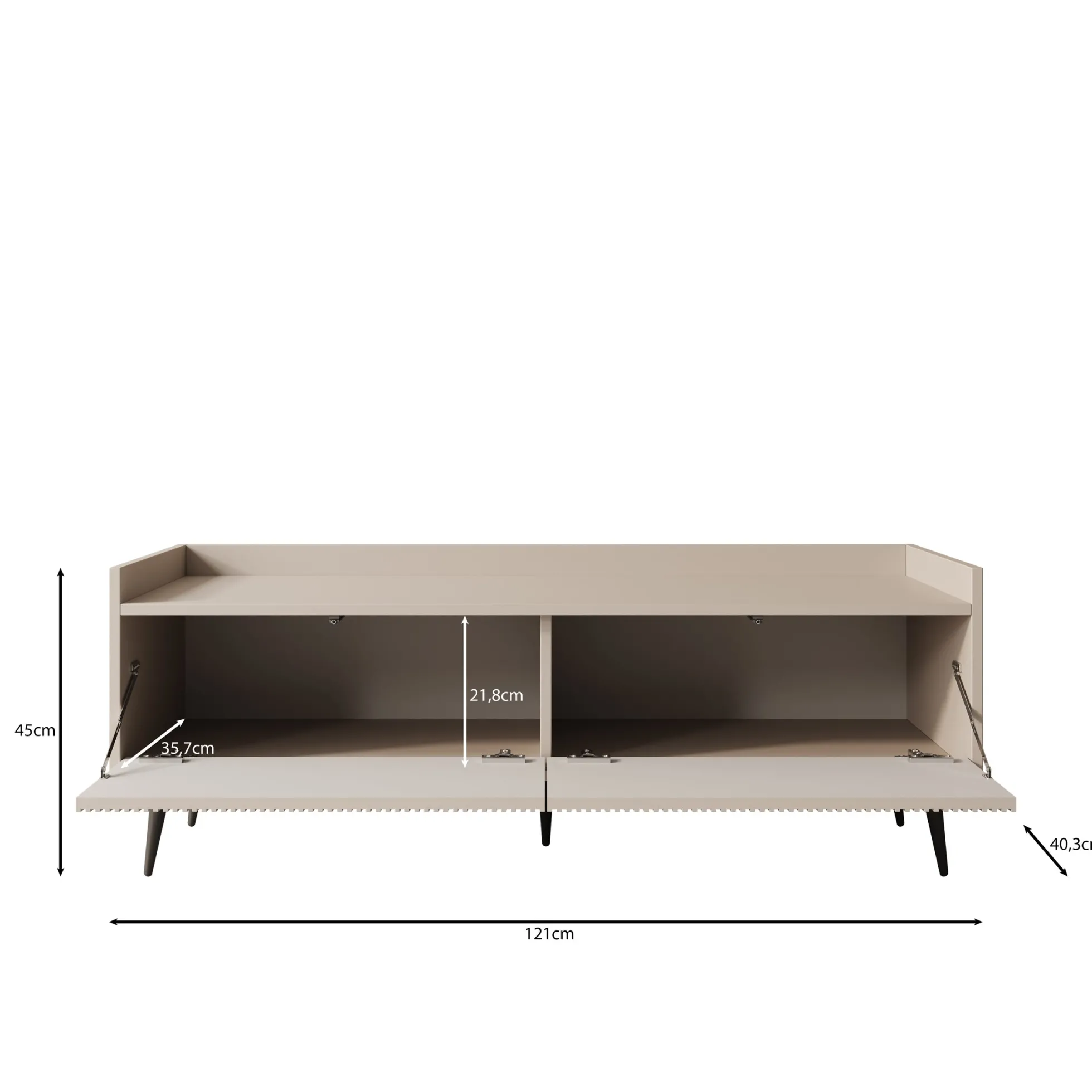 Asty - TV-Meubel - Donker eiken - 121x40x45 cm