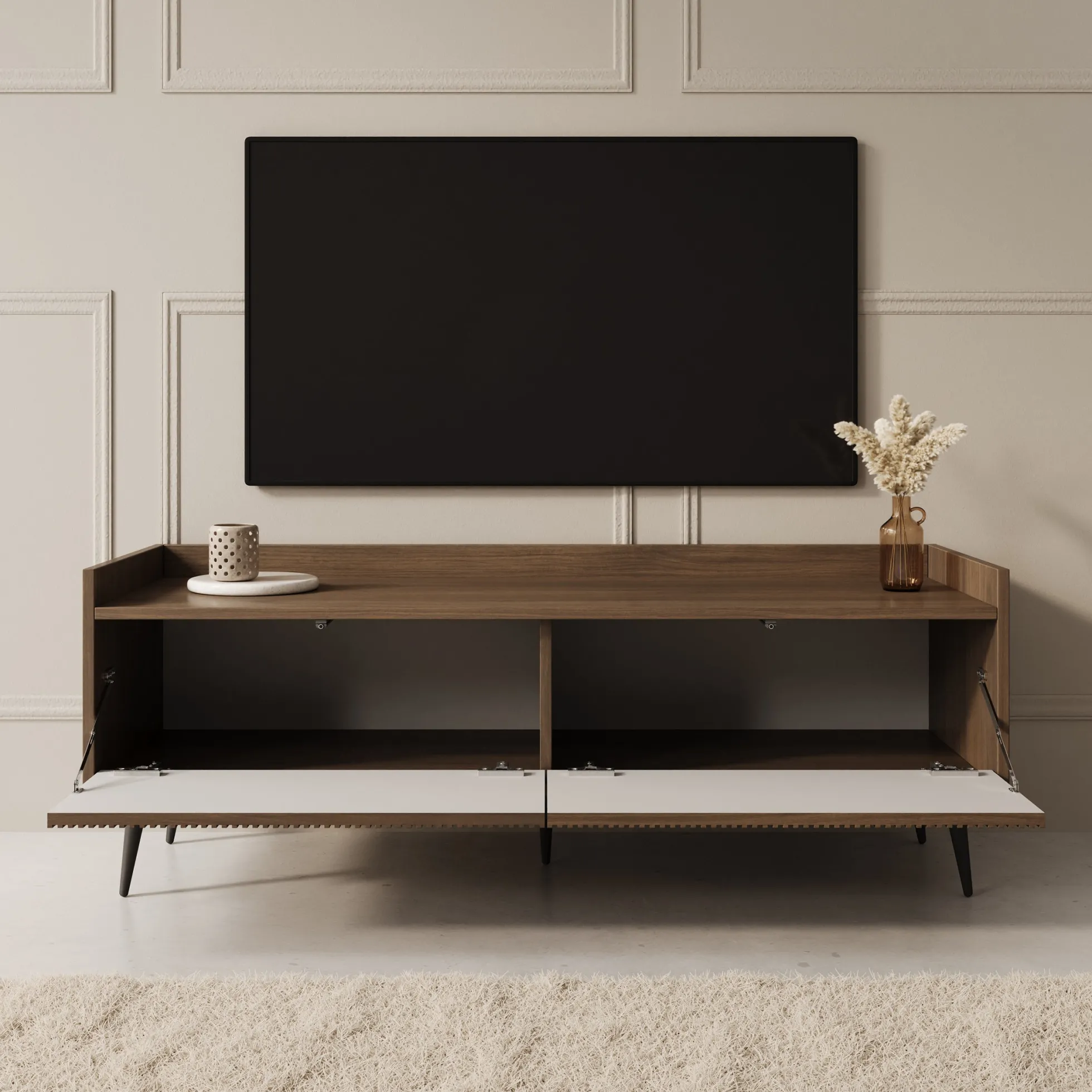 Asty - TV-Meubel - Donker eiken - 121x40x45 cm