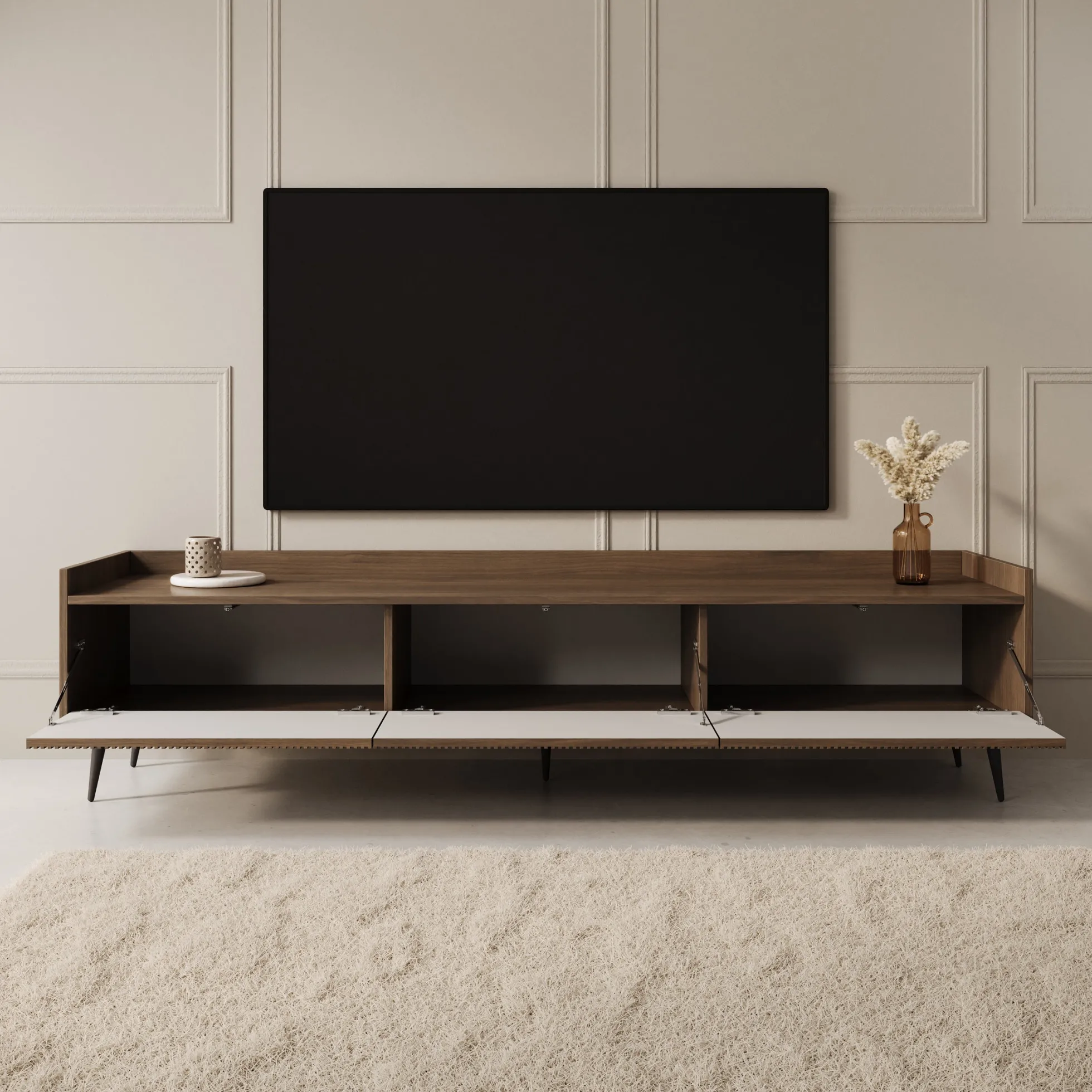 Asty - TV-Meubel - Donker eiken - 180x40x45 cm