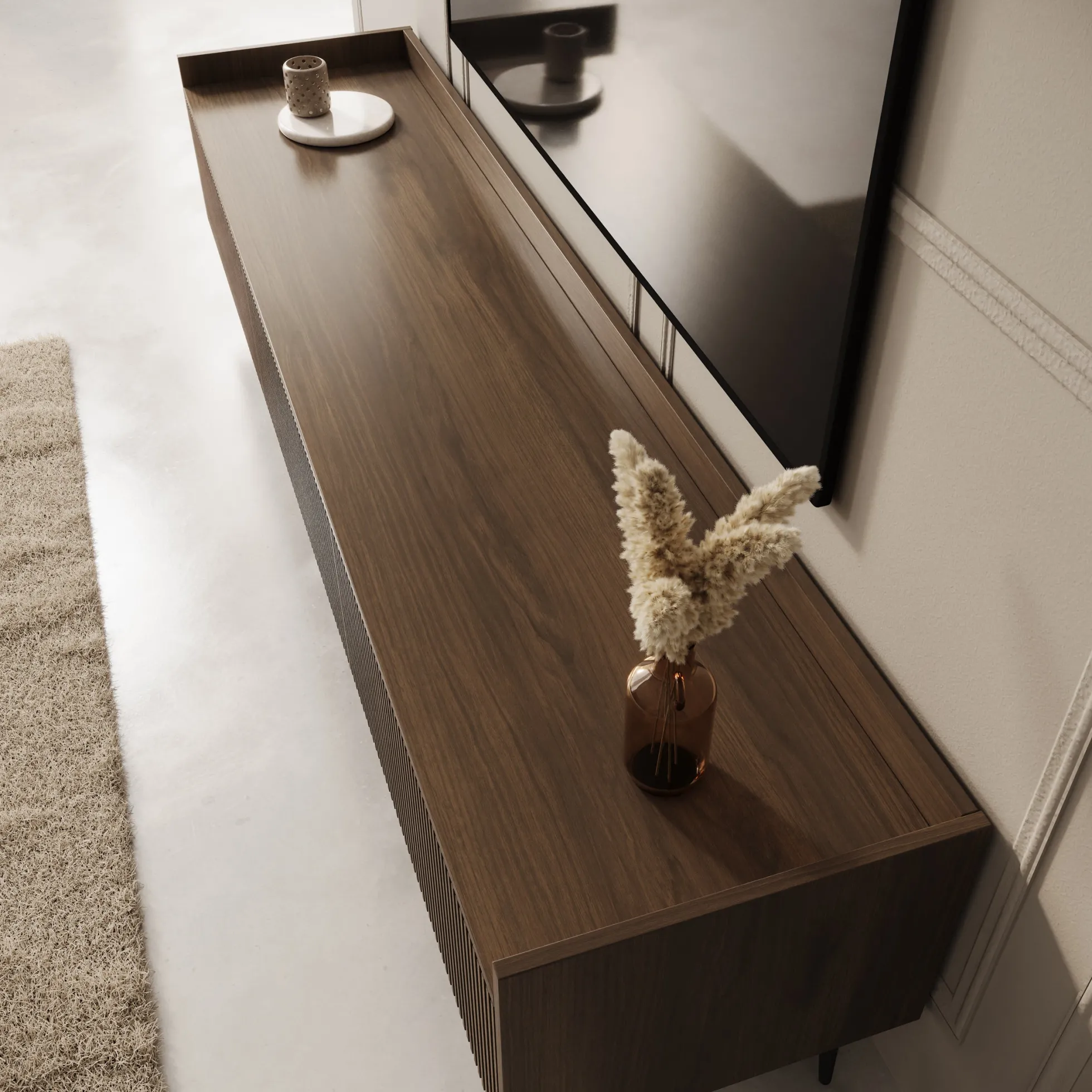 Asty - TV-Meubel - Donker eiken - 180x40x45 cm