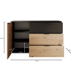 Augustus - Dressoir - Eiken - 125x40x80 cm