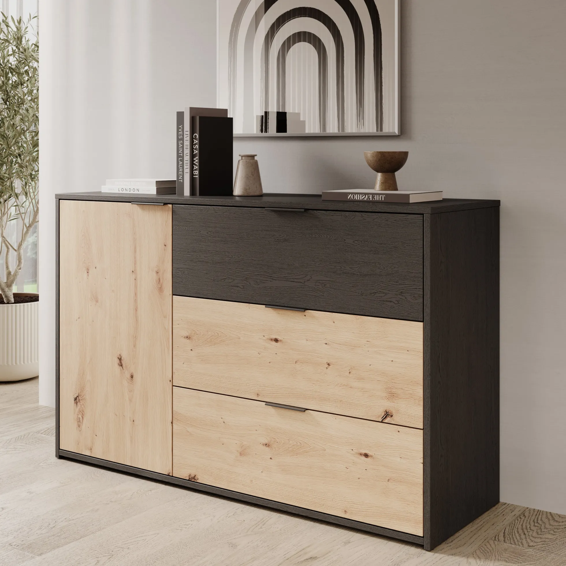 Augustus - Dressoir - Eiken - 125x40x80 cm