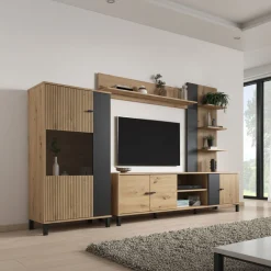 Austin - Wandmeubel - Eiken - 188x40x52 cm
