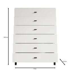 Avellio - Ladekast met 6 lades - Eikenpatroon - 77x35x110 cm