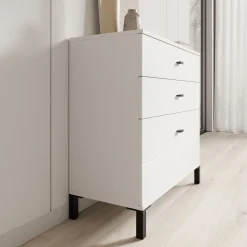 Avellio - Ladekast met 3 lades - Wit - 77x35x78 cm