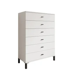 Avellio - Ladekast met 6 lades - Wit - 77x35x110 cm