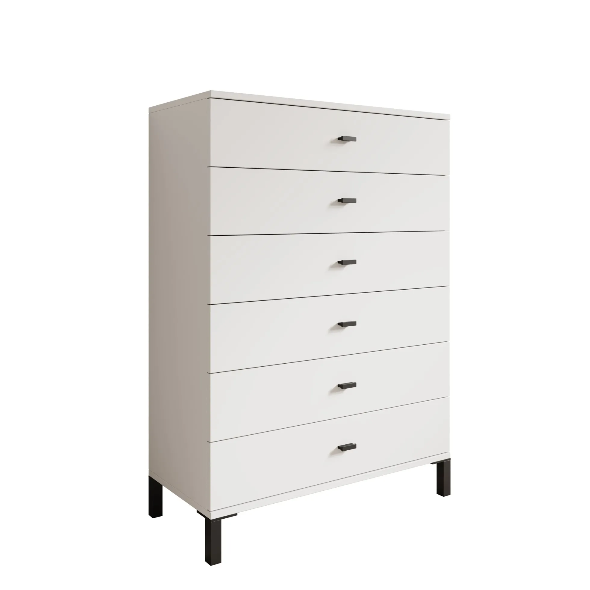Avellio - Ladekast met 6 lades - Wit - 77x35x110 cm