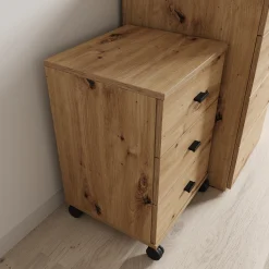 Avellio - Ladekast met 3 lades - Eikenpatroon - 39x35x57 cm