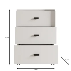 Avellio - Ladekast met 3 lades - Eikenpatroon - 39x35x57 cm