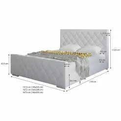 Aventura Diamond - Tweepersoonsbed - Zwart - 180x200 cm