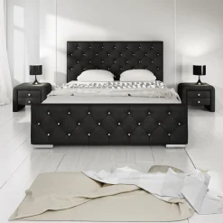 Aventura Diamond - Tweepersoonsbed - Zwart - 180x200 cm