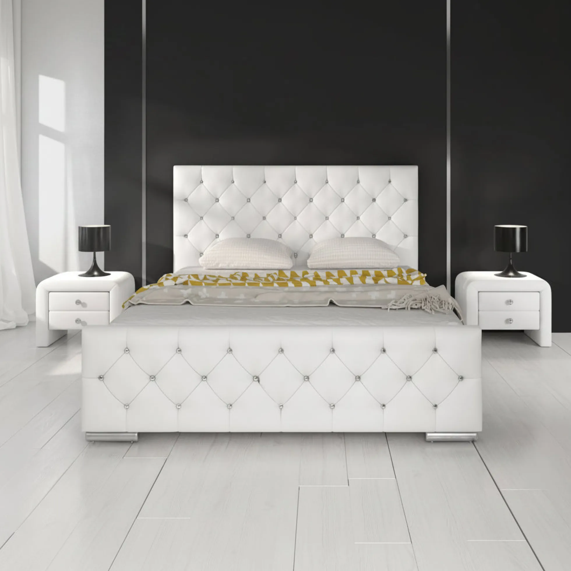Aventura Diamond - Tweepersoonsbed - Wit - 140x200 cm