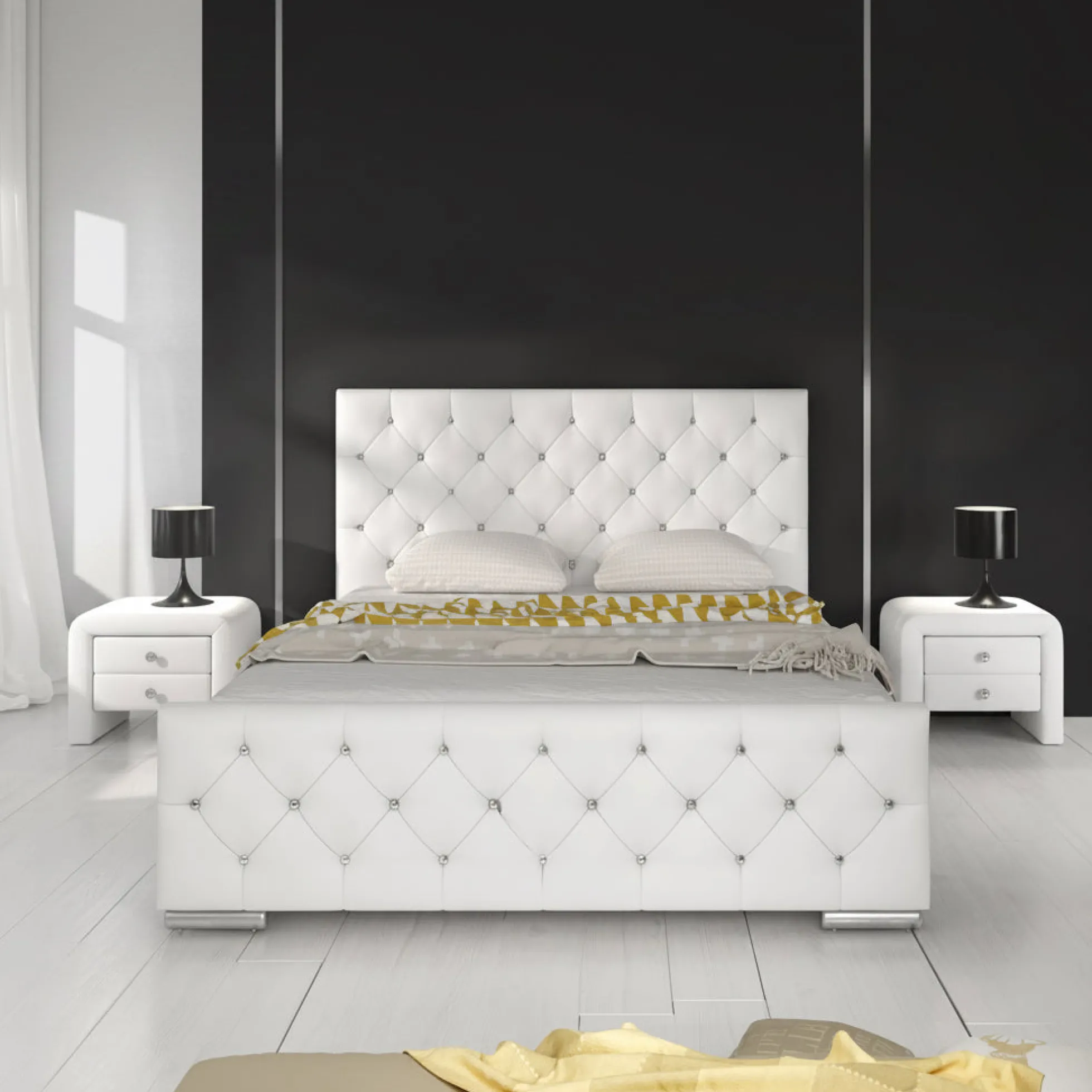 Aventura Diamond - Tweepersoonsbed - Wit - 180x200 cm