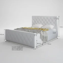 Aventura Diamond - Tweepersoonsbed - Wit - 180x200 cm
