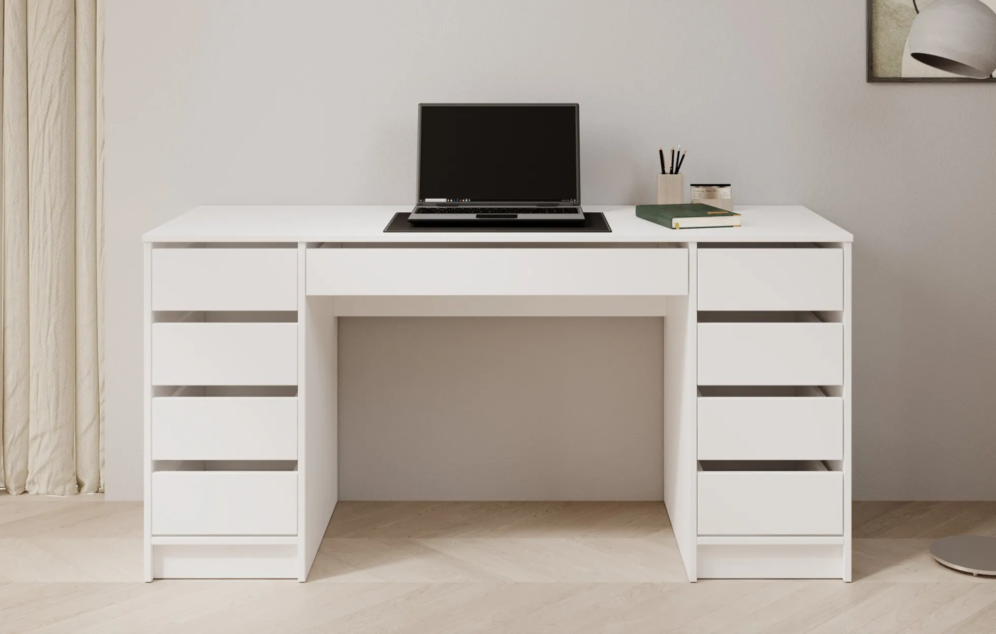 Avio 2 - Bureau - Wit - 154x55 cm