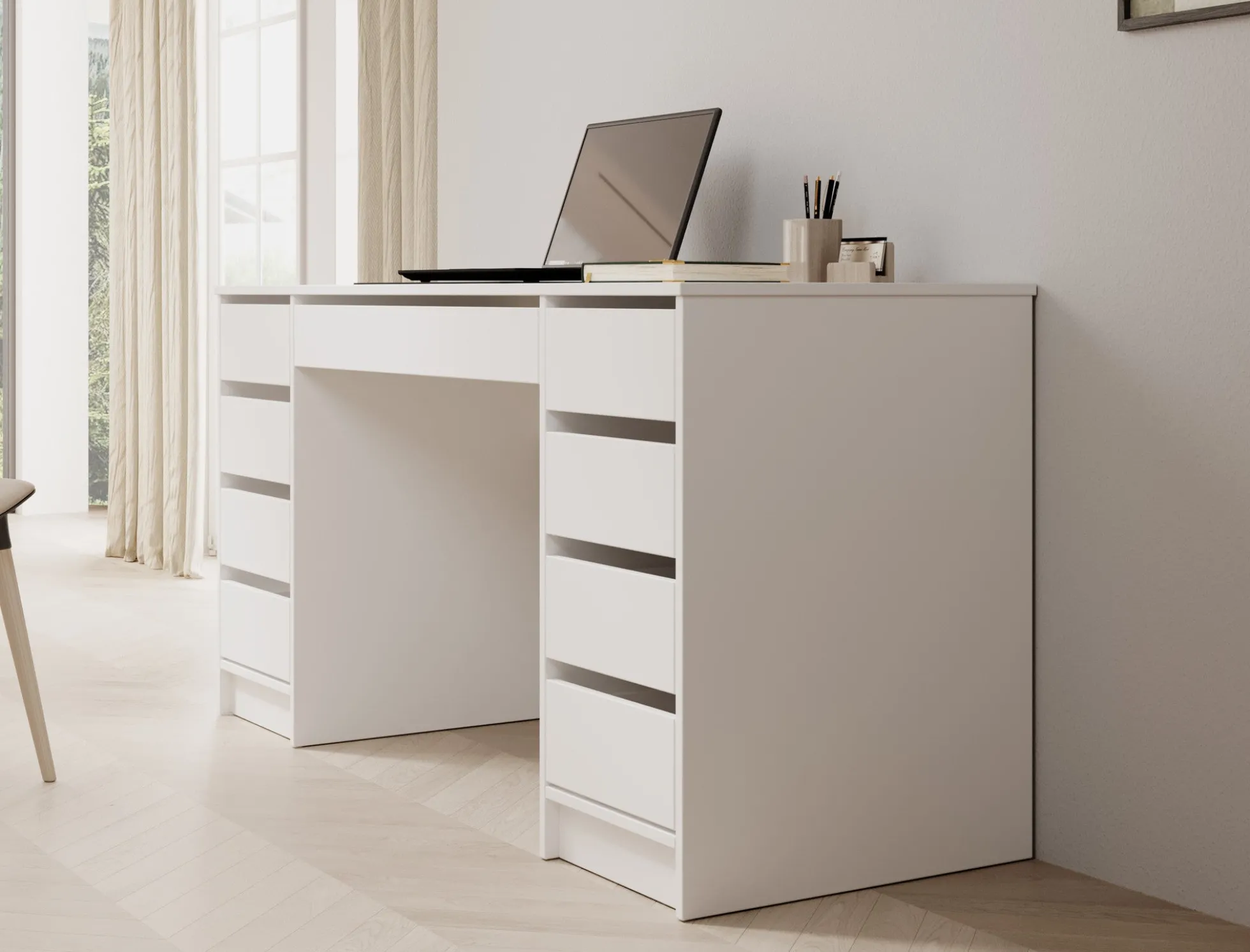 Avio 2 - Bureau - Wit - 154x55 cm