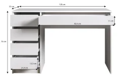 Avio - Bureau - Wit - 120x55 cm