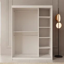 Azai - Kledingkast met schuifdeuren - Wit - 150x62x200 cm