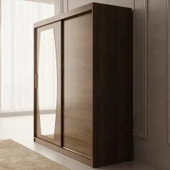 Azai - Kledingkast met schuifdeuren - Walnootpatroon - 180x62x200 cm