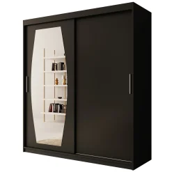 Azai - Kledingkast met schuifdeuren - Zwart - 180x62x200 cm