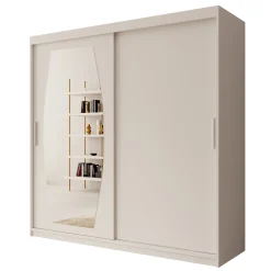 Azai - Kledingkast met schuifdeuren - Wit - 200x62x200 cm