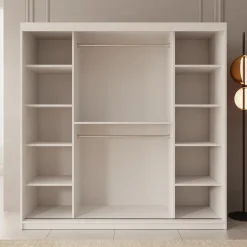 Azai - Kledingkast met schuifdeuren - Wit - 200x62x200 cm