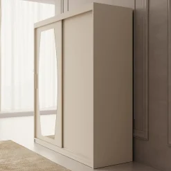 Azai - Kledingkast met schuifdeuren - Beige - 180x62x200 cm