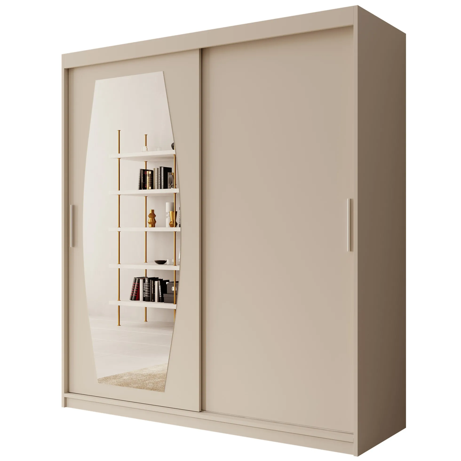 Azai - Kledingkast met schuifdeuren - Beige - 180x62x200 cm