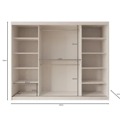Azai - Kledingkast met schuifdeuren - Walnootpatroon - 250x62x200 cm