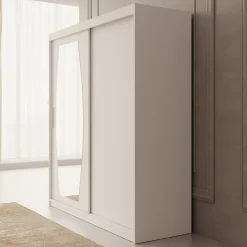 Azai - Kledingkast met schuifdeuren - Wit - 180x62x200 cm