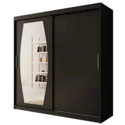 Azai - Kledingkast met schuifdeuren - Zwart - 200x62x200 cm