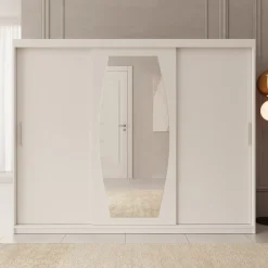 Azai - Kledingkast met schuifdeuren - Wit - 250x62x200 cm