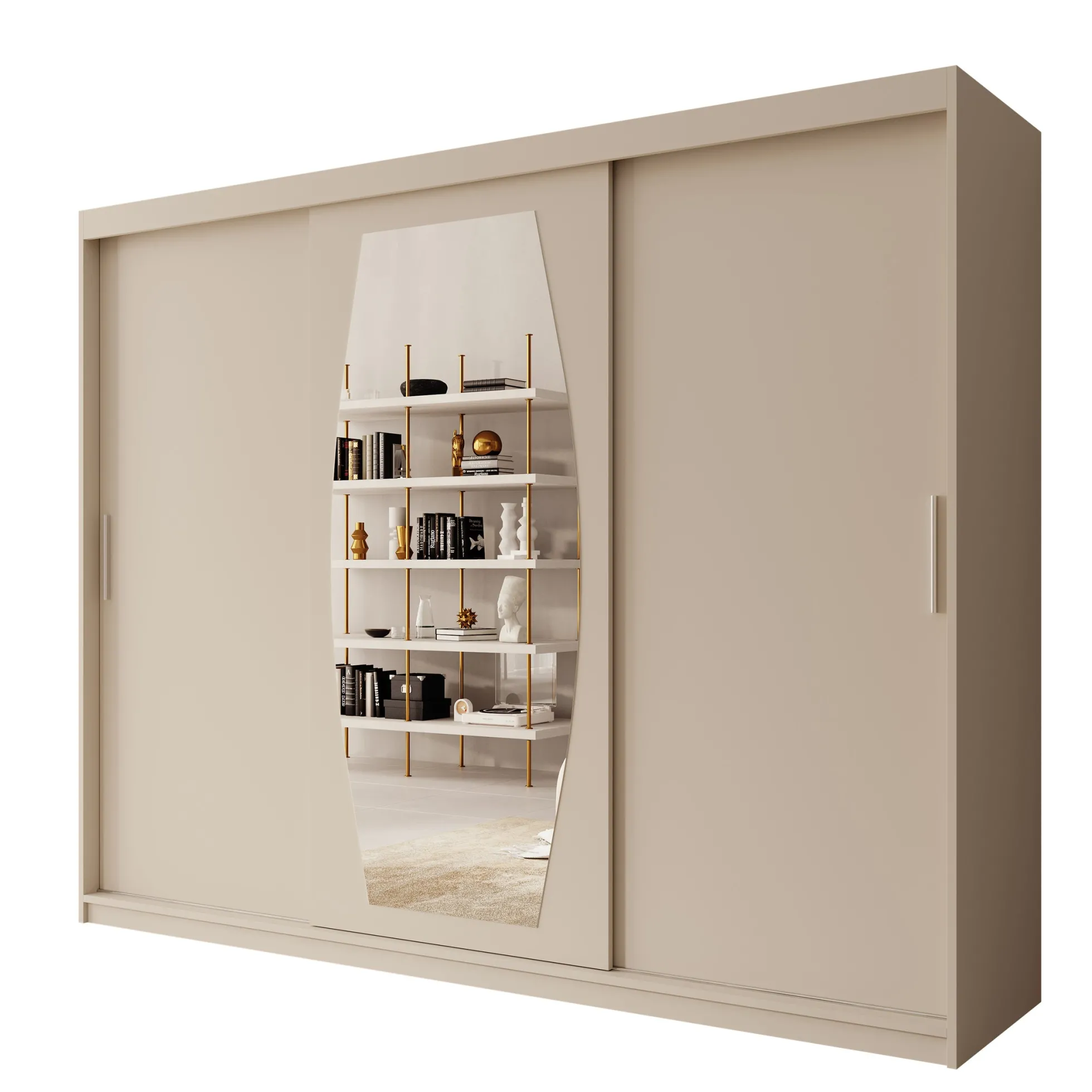 Azai - Kledingkast met schuifdeuren - Beige - 250x62x200 cm