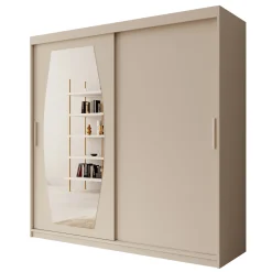 Azai - Kledingkast met schuifdeuren - Beige - 200x62x200 cm