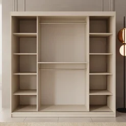 Azai - Kledingkast met schuifdeuren - Beige - 200x62x200 cm