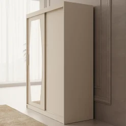 Azai - Kledingkast met schuifdeuren - Beige - 150x62x200 cm